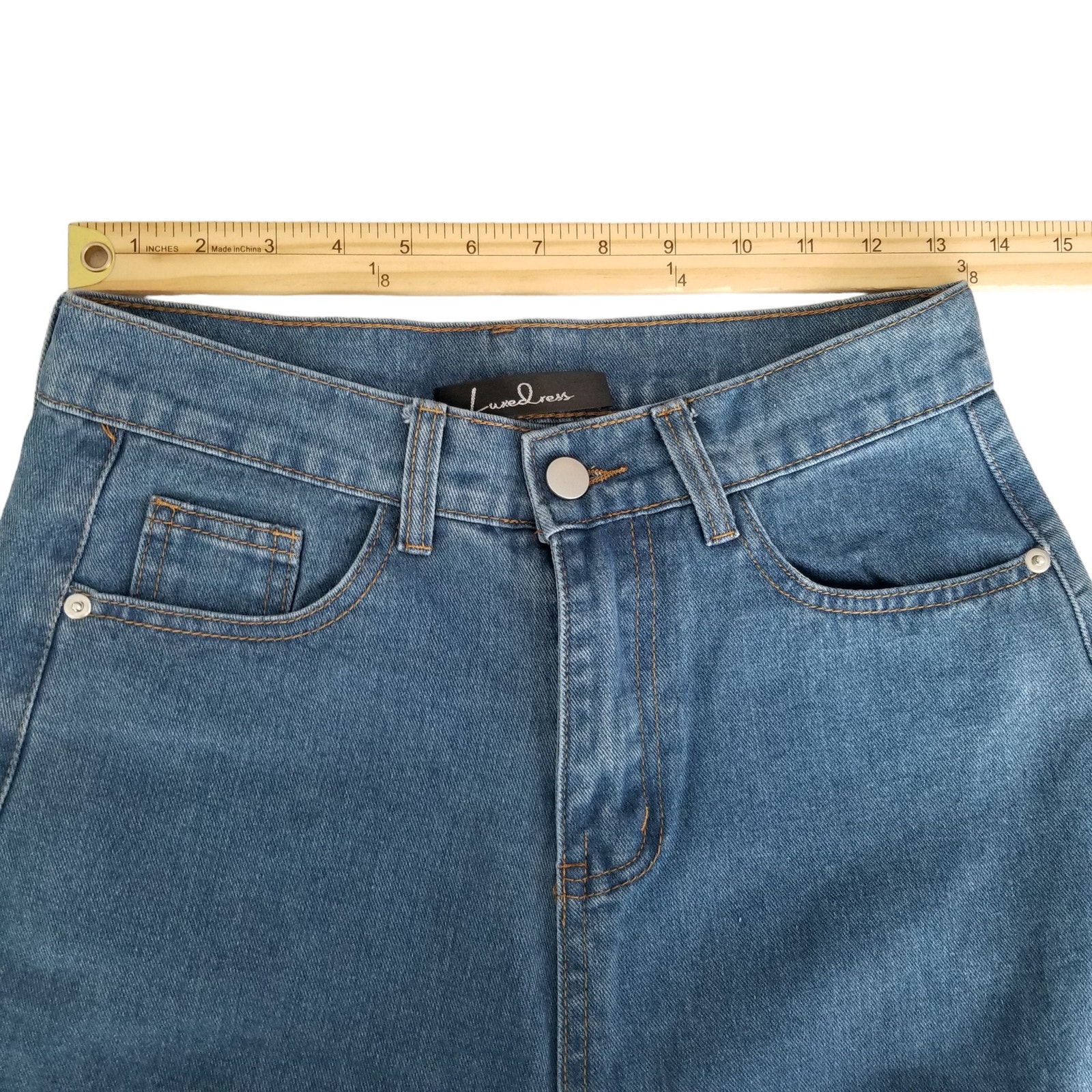Luxedress Cutout High Waist Straight Leg Denim Jeans, Size M (Fits Size 4) — image 7 of 8